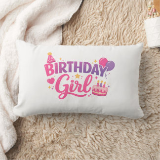 Happy Birthday Girl Pillow Cute Party  Kussen