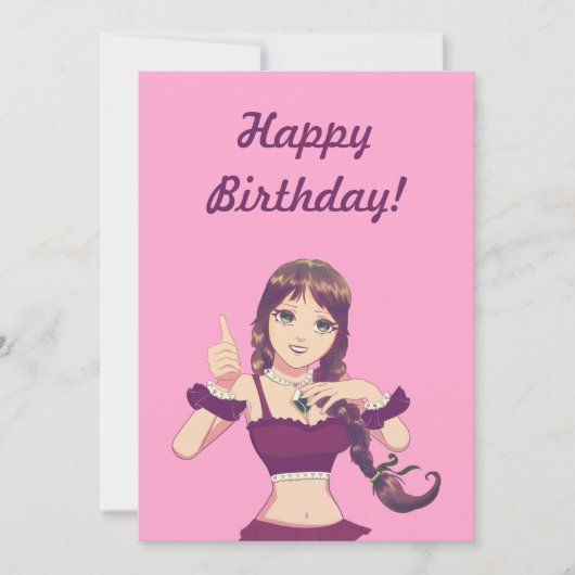 Happy Birthday Girl Pink Party Invitation  Kaart (Voorkant)