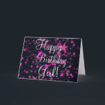 Happy Birthday Girl Quote Schattige Roze Sterren O Feestdagen Kaart<br><div class="desc">De Happy Birthday Girl Quote Schattige Pink Stars Design is de perfecte verjaardagskaart voor elke beste vriend die een speciale verjaardagswens nodig heeft. Beschikt over een Pink Star ontwerp tegen een zwarte achtergrond ontworpen om te worden weergegeven als kunst en gekoesterd voor een lange tijd.</div>