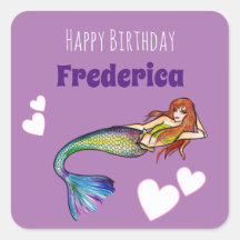 Happy Birthday Girl Rainbow Mermaid Illustratie