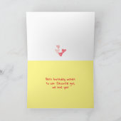 Happy Birthday Girl Riding Bike Dog Aangepaste naa Feestdagen Kaart (Binnen)