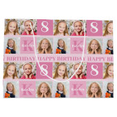 Happy Birthday Girl  Roze foto Collage Groot Cadeauzakje (Achterkant)