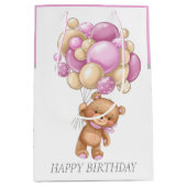 HAPPY BIRTHDAY Girl Teddy-cadeautas Medium Cadeauzakje (Voorkant)
