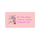 Happy Birthday Girl wil 1 jaar oud Etiket (Voorkant)