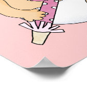 Happy Birthday Girl wil 1 jaar oud Poster (Hoek)