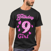 Happy Birthday Girls 9th Party 9 Yrd Old Bday T-shirt (Voorkant)
