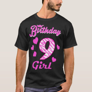 Happy Birthday Girls 9th Party 9 Yrd Old Bday T-shirt