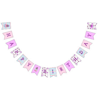 Happy Birthday Girl's Eenhoorn Cupcakes Vlaggetjes