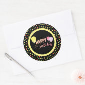 Happy Birthday Girly Ronde Sticker (Envelop)