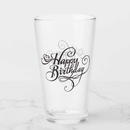 Happy Birthday Glas (Achterkant)