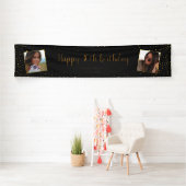 Happy Birthday Glitter 2 Foto's Elke leeftijd extr Spandoek (Insitu)