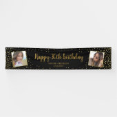 Happy Birthday Glitter 2 Foto's Elke leeftijd extr Spandoek (Horizontaal)