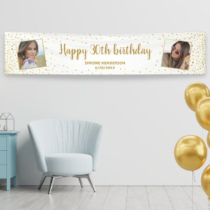 Happy Birthday Glitter 2 Foto's Elke leeftijd extr Spandoek