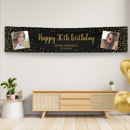 Happy Birthday Glitter 2 Foto's Elke leeftijd extr Spandoek