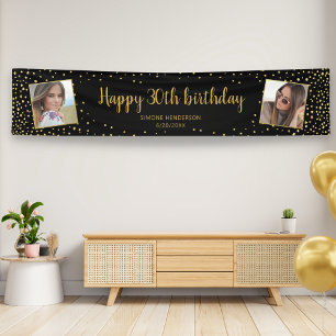 Happy Birthday Glitter 2 Foto's Elke leeftijd extr Spandoek