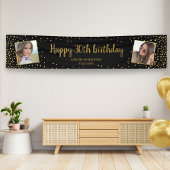 Happy Birthday Glitter 2 Foto's Elke leeftijd extr Spandoek