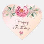 Happy Birthday glitter blush roze roze roze goudbl Hart Sticker (Voorkant)