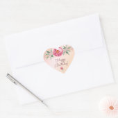 Happy Birthday glitter blush roze roze roze goudbl Hart Sticker (Envelop)