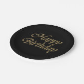 Happy Birthday Glitter Gold Modern Papieren Bordje (Gekanteld)