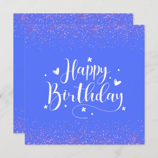 Happy Birthday Glitter Kaart (Voorkant / Achterkant)