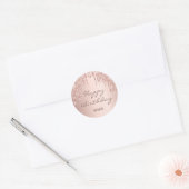 Happy Birthday glitter roos Gold roze glans Ronde Sticker (Envelop)