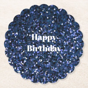 Happy Birthday Glittery Blue Boys Girls Party Cool Kartonnen Onderzetters