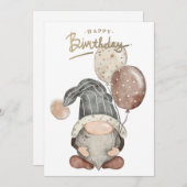 Happy Birthday Gnome Feestdagenkaart (Voorkant / Achterkant)