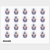 Happy Birthday Gnome: grillig verjaardagsontwerp Ronde Sticker (Vel)