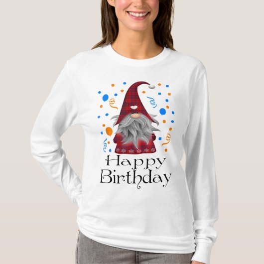 Happy Birthday Gnome Pset Cute Party Gifts T-shirt (Voorkant)