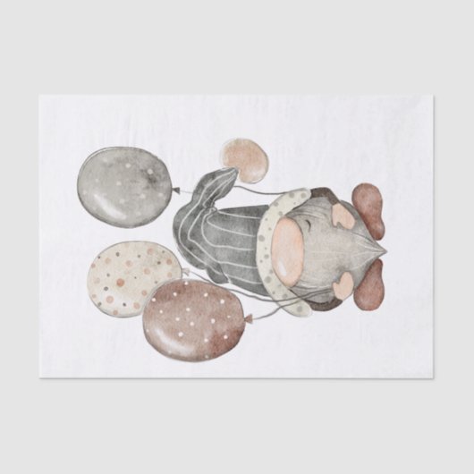 Happy Birthday Gnome Tissuepapier (Voorkant)