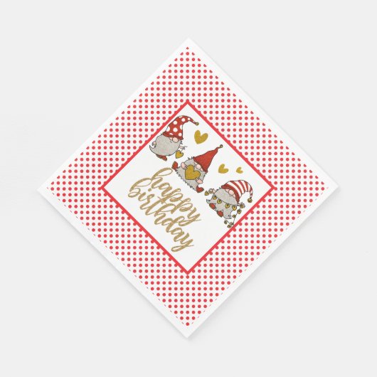 Happy Birthday Gnomes Servet (Hoek)