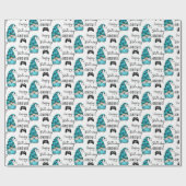 Happy Birthday Gnomie Gamer Wrapping Paper Cadeaupapier (Vlak)