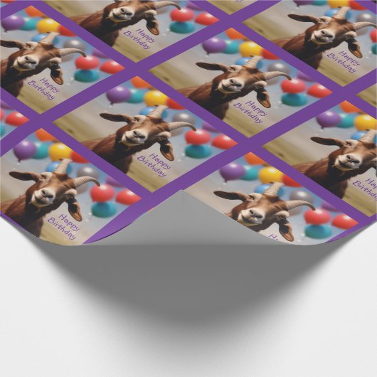 Happy Birthday Goat Cadeaupapier (Hoek)
