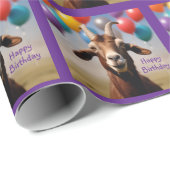 Happy Birthday Goat Cadeaupapier (Rol Hoek)
