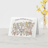 Happy Birthday Goat Choir Kaart (Gele Bloem)