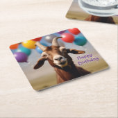 Happy Birthday Goat Kartonnen Onderzetters (Schuin)