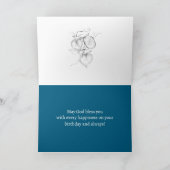 Happy Birthday God Bless You Hummingbird Flowers Kaart (Binnen)