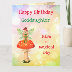 Happy Birthday Goddaughter feeëriek ontwerp Kaart