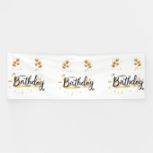 Happy Birthday Gold 4x12 Vinyl Banner (Horizontaal)