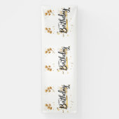 Happy Birthday Gold 4x12 Vinyl Banner (Verticaal)