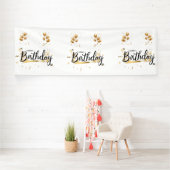 Happy Birthday Gold 4x12 Vinyl Banner (Insitu)