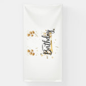 Happy Birthday Gold 4x8 Vinyl Banner (Verticaal)