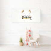 Happy Birthday Gold 4x8 Vinyl Banner (Insitu)