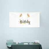 Happy Birthday Gold 4x8 Vinyl Banner (Beurs)