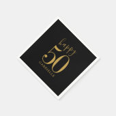 Happy Birthday Gold Black - Aangepaste leeftijd na Servet (Hoek)