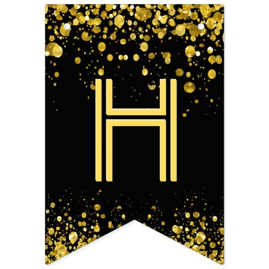 ☆ HAPPY BIRTHDAY ☆ Gold Confetti Vlaggetjes (Tweede vlag)