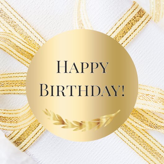 Happy Birthday Gold decor Ronde Sticker
