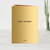 Happy Birthday Gold en Red Kaart (Achterkant)