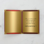 Happy Birthday Gold en Red Kaart (Binnen)
