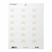 Happy Birthday Gold Faux Glitter Metallic Sequins Etiket (Full Sheet)